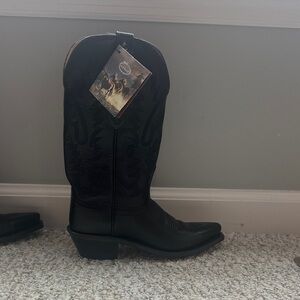 Old West Black Heeled Boots